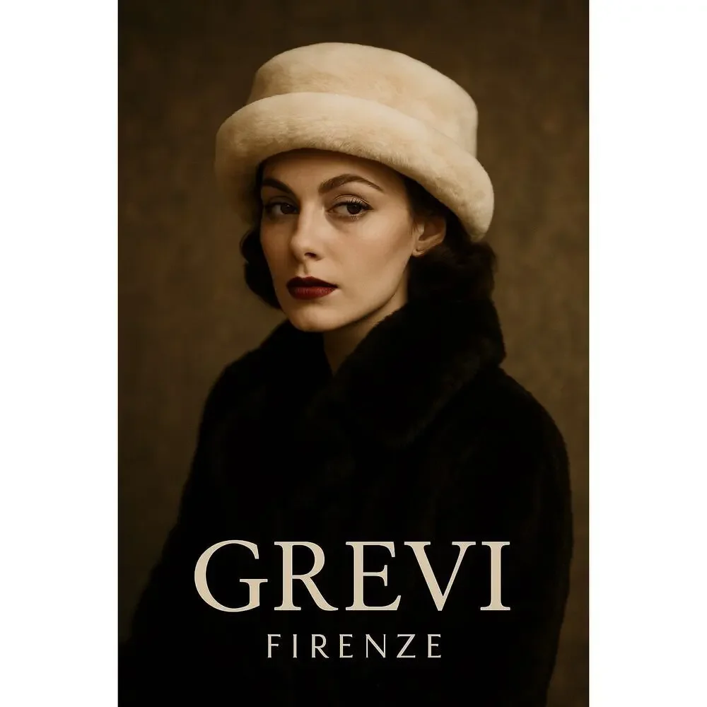 Vintage Grevi Firenze Ivory Faux Fur Hat